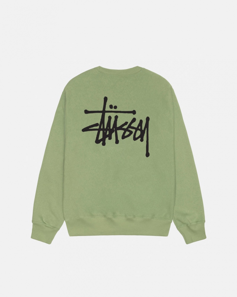 Stussy Basic Stussy Crew - Unisex Hoodies Verdes | DPTVO82599