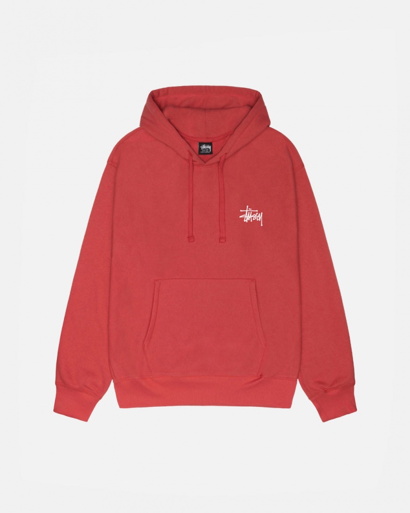 Stussy Basic Stussy Hoodie - Unisex Hoodies Vermelhas | APTDF67815