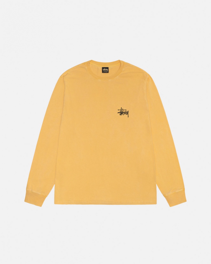 Stussy Basic Stussy LS Tee Pigment Dyed - Unisex Longsleeve Laranja | BPTSO28864