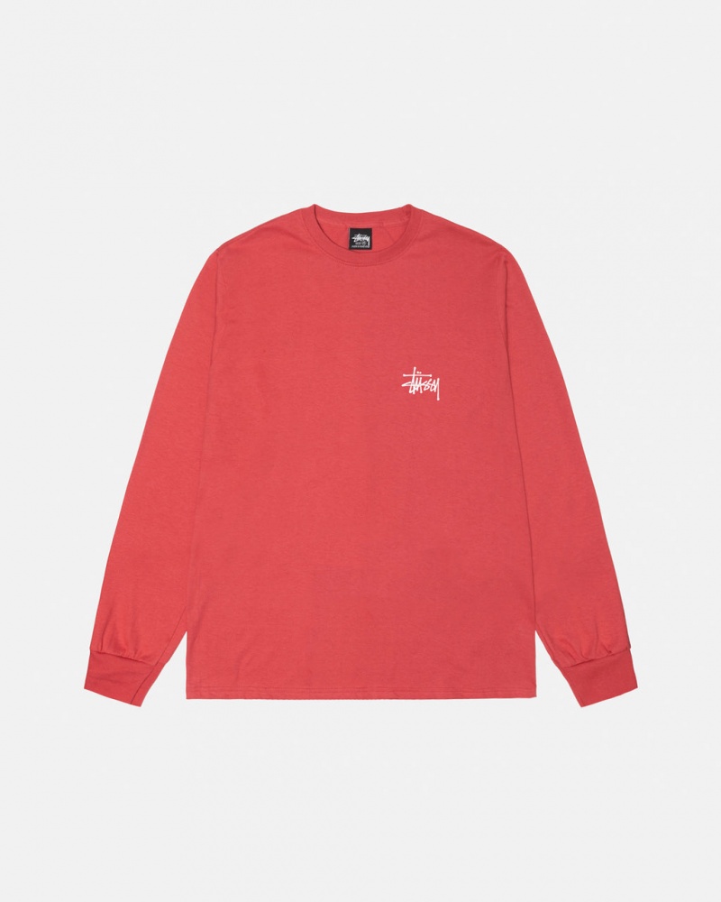 Stussy Basic Stussy LS Tee - Unisex Longsleeve Vermelhas | PPTER75920