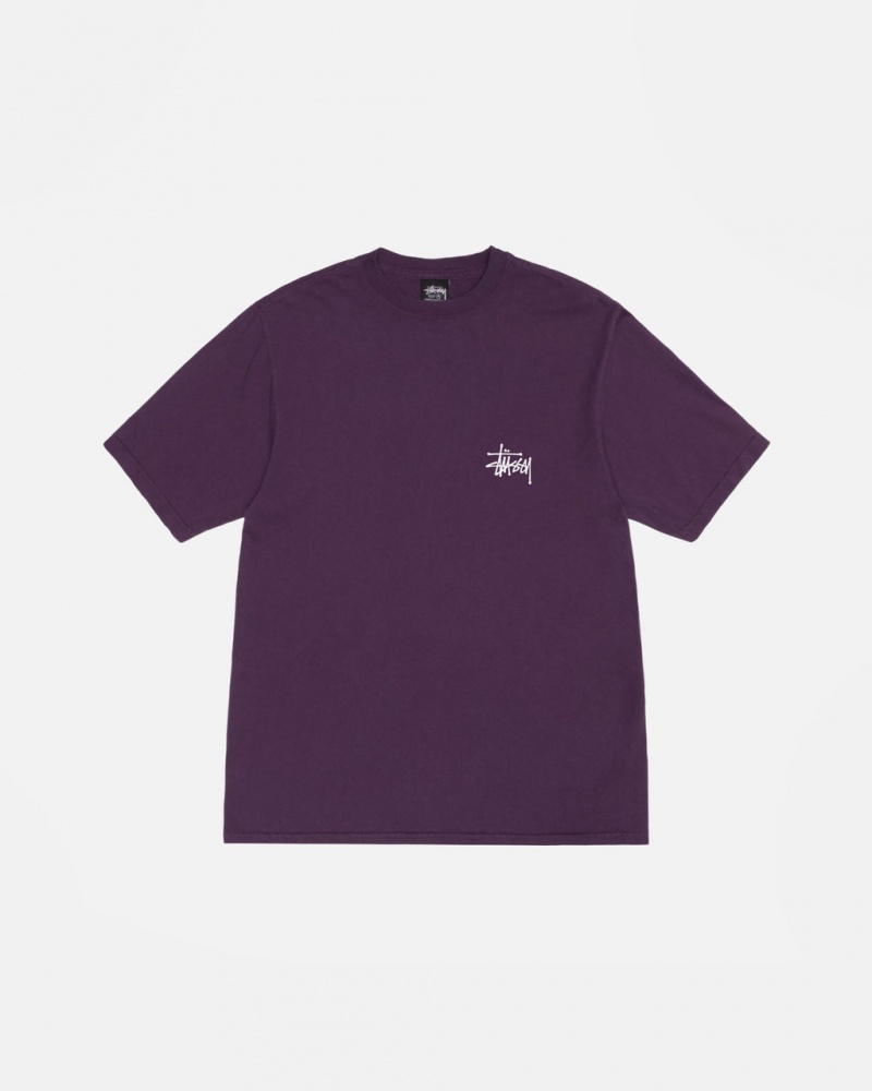 Stussy Basic Stussy Tee Pigment Dyed - Unisex Shortsleeve Roxo | PTJBT94268