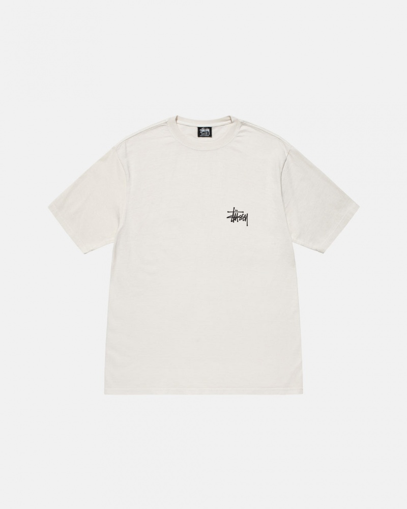 Stussy Basic Stussy Tee Pigment Dyed - Unisex Shortsleeve Bege | PTZDE17263