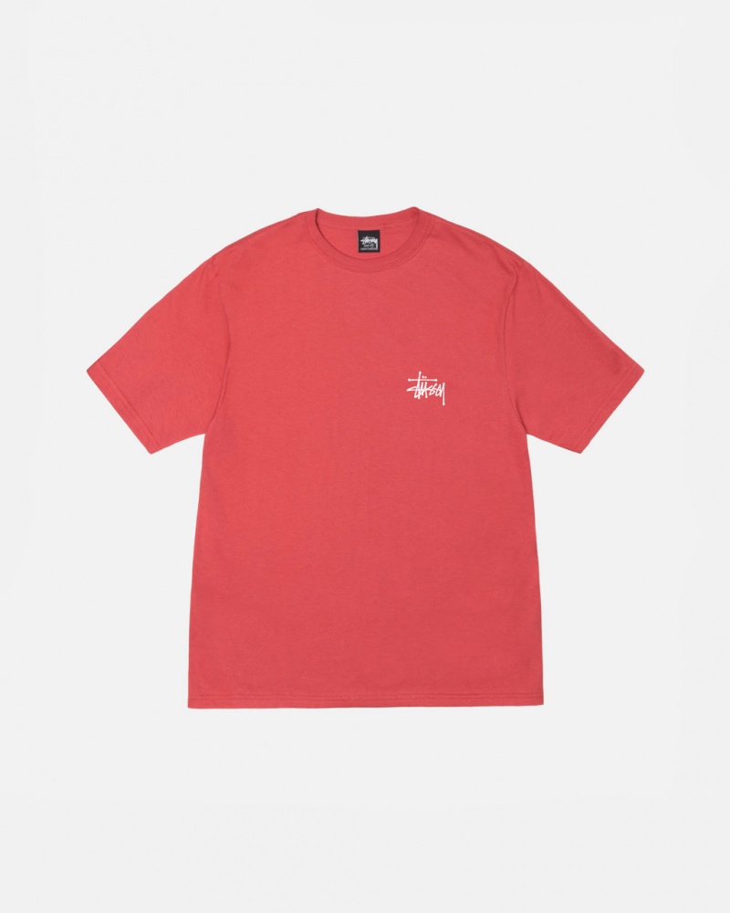 Stussy Basic Stussy Tee - Mens Curta Sleeve T-Shirt Vermelhas | PTDFL75441