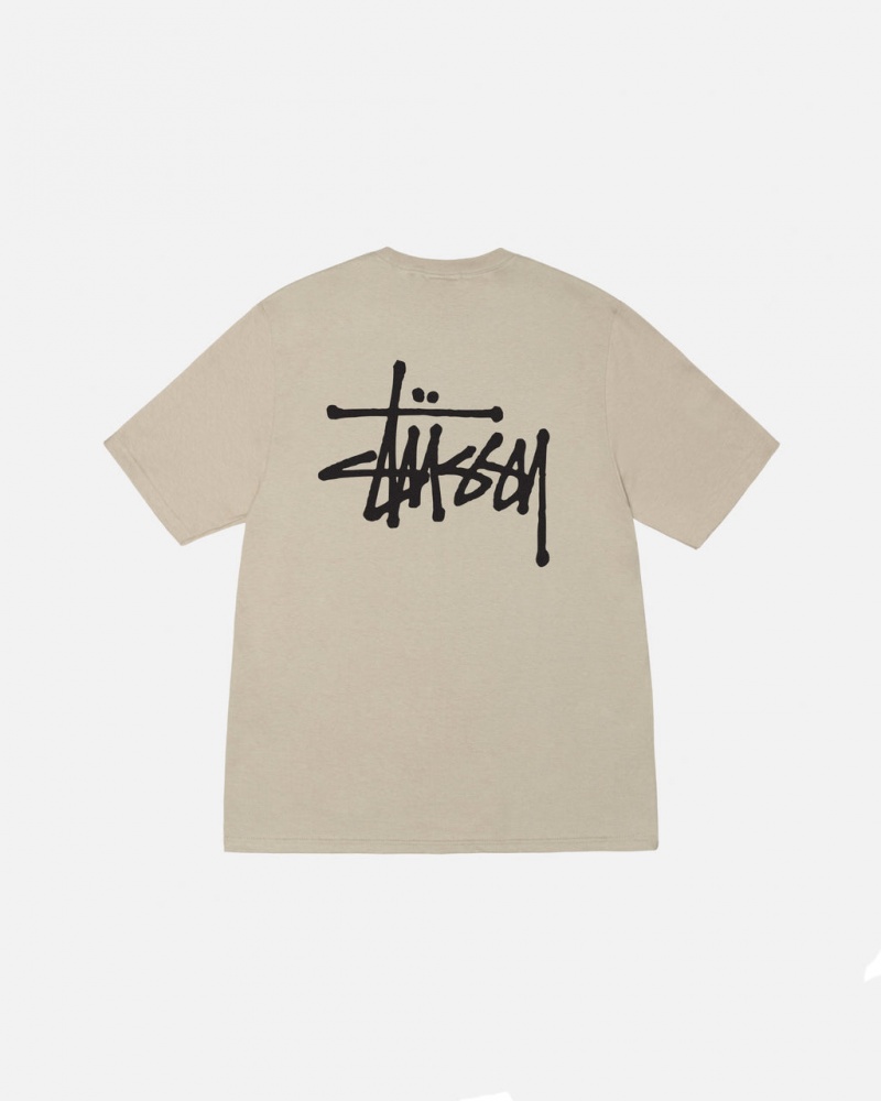 Stussy Basic Stussy Tee - Mens Curta Sleeve T-Shirt Caqui | PTJBT28963