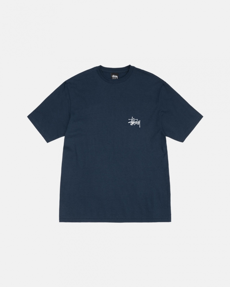 Stussy Basic Stussy Tee - Unisex Shortsleeve Azul Marinho | PPTQX12855