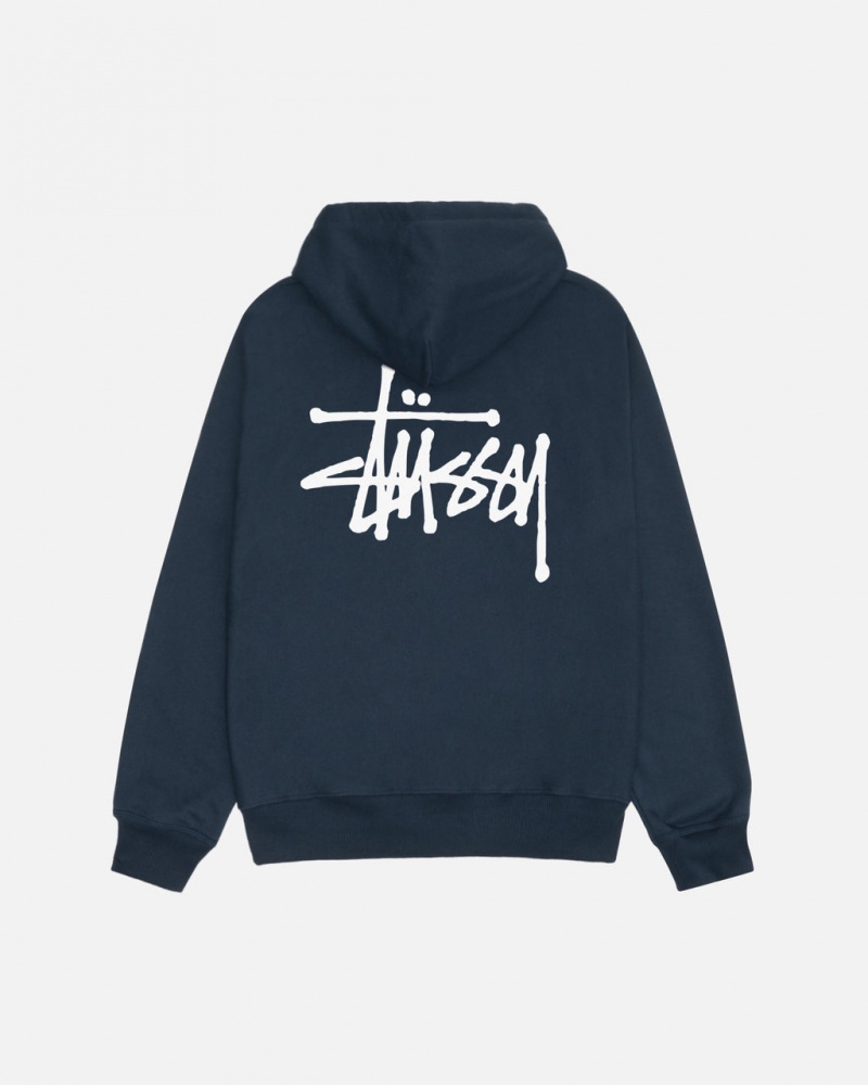 Stussy Basic Stussy Zip Hoodie - Unisex Hoodies Azul Marinho | PTJKU55167