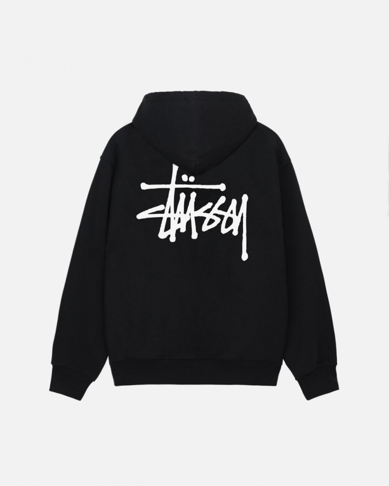 Stussy Basic Stussy Zip Hoodie - Unisex Hoodies Pretas | EPTHC92440