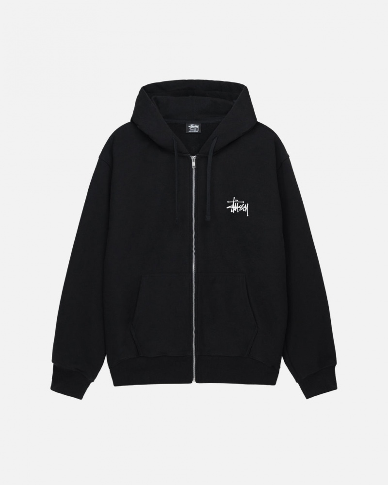 Stussy Basic Stussy Zip Hoodie - Unisex Hoodies Pretas | EPTHC92440