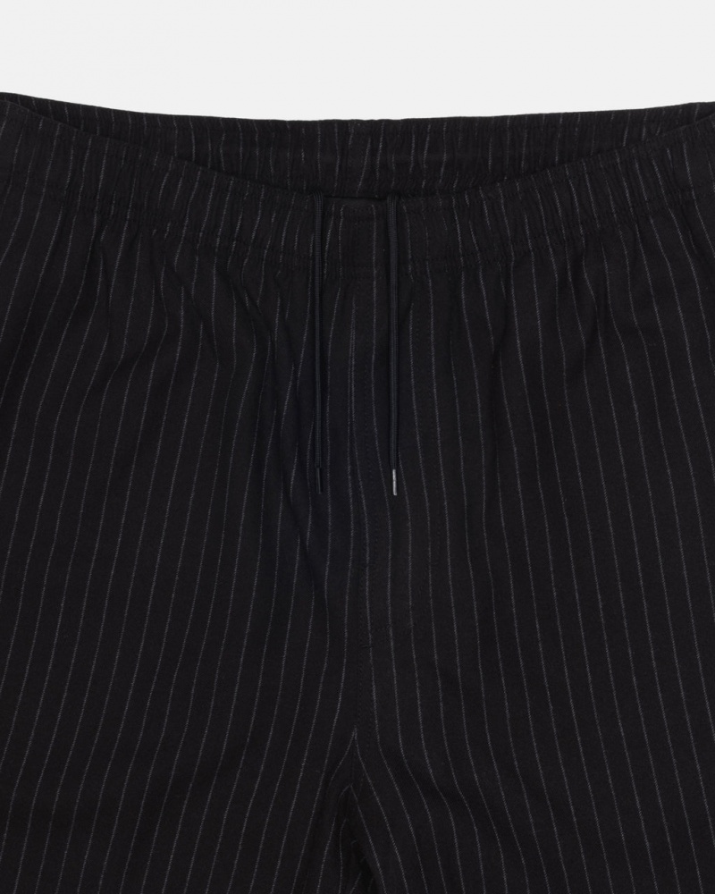 Stussy Beach Pant Lã Stripe - Unisex Pants Pretas | LPTTR14076