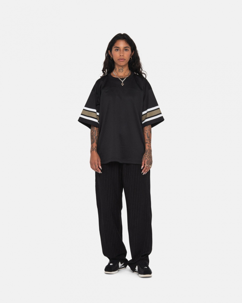 Stussy Beach Pant Lã Stripe - Unisex Pants Pretas | LPTTR14076