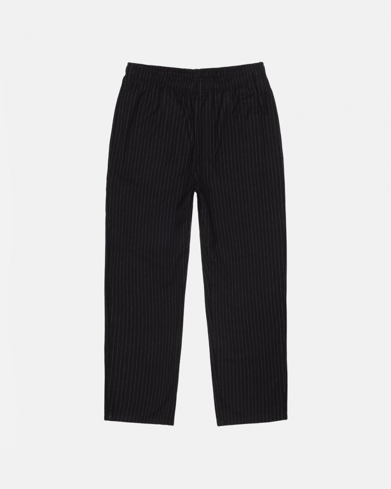 Stussy Beach Pant Lã Stripe - Unisex Pants Pretas | LPTTR14076