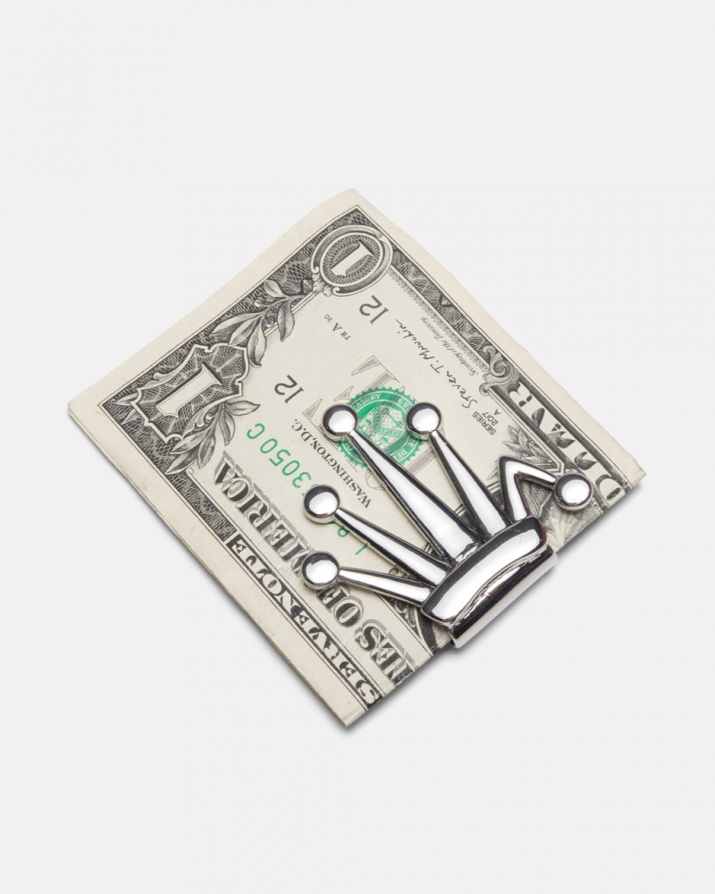 Stussy Bent Crown Money Clip - Novelty Home Prateadas | PTXBR83372