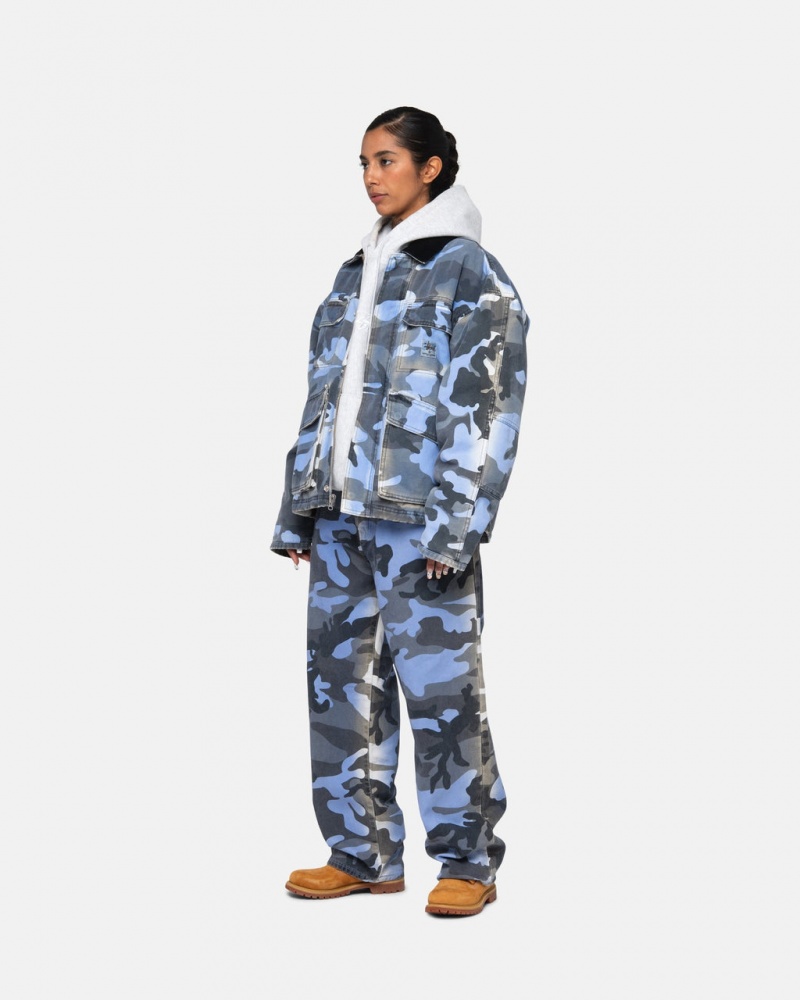 Stussy Big Ol& Jean Spray Dye Lona - Unisex Denim Azuis Camufladas | BPTSO58330