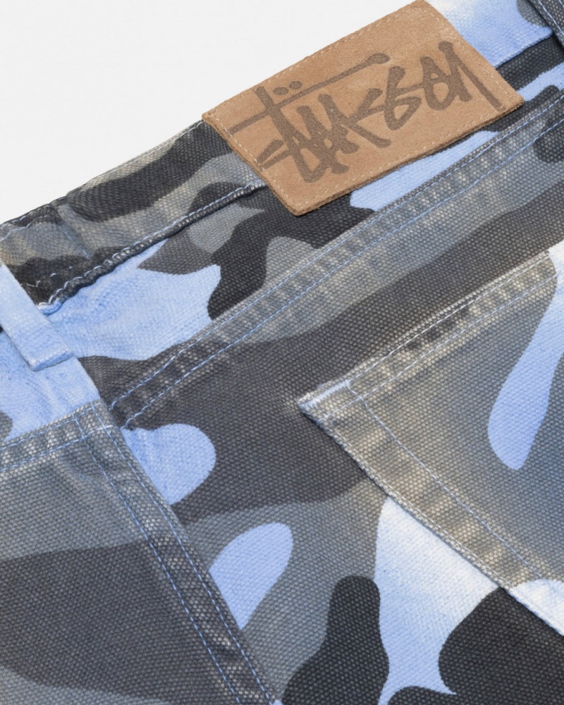 Stussy Big Ol& Jean Spray Dye Lona - Unisex Denim Azuis Camufladas | BPTSO58330