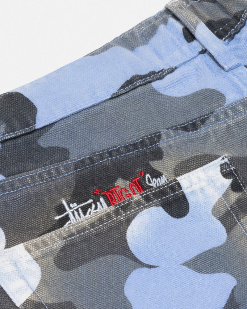 Stussy Big Ol& Jean Spray Dye Lona - Unisex Denim Azuis Camufladas | BPTSO58330