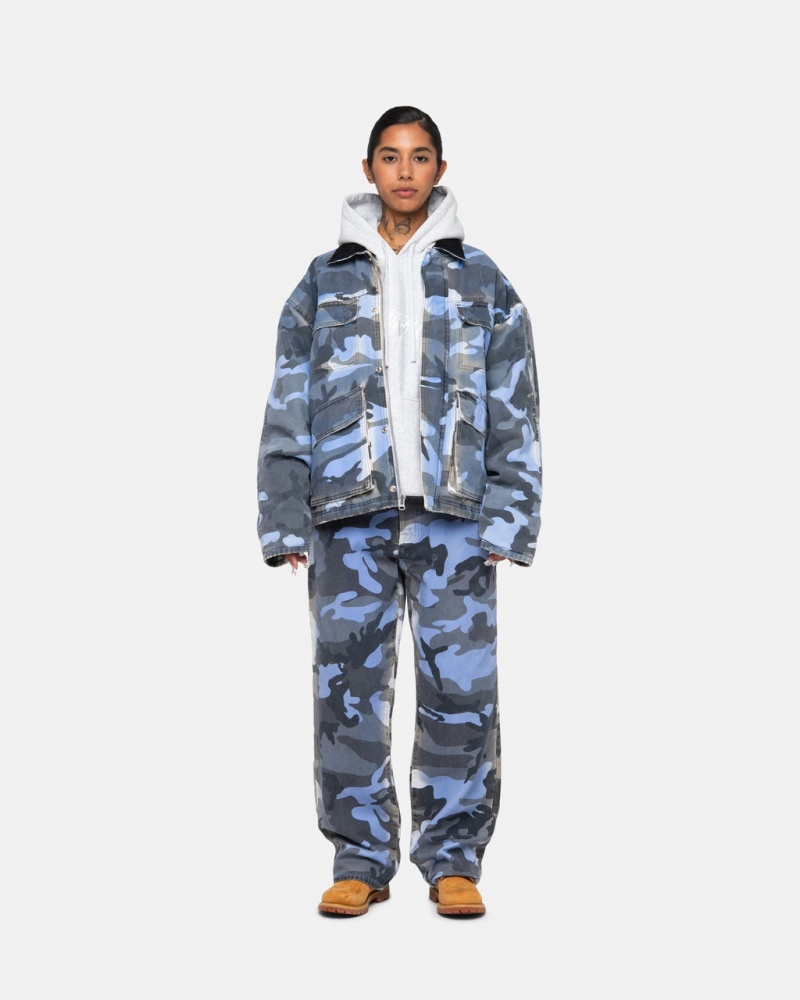 Stussy Big Ol& Jean Spray Dye Lona - Unisex Denim Azuis Camufladas | BPTSO58330