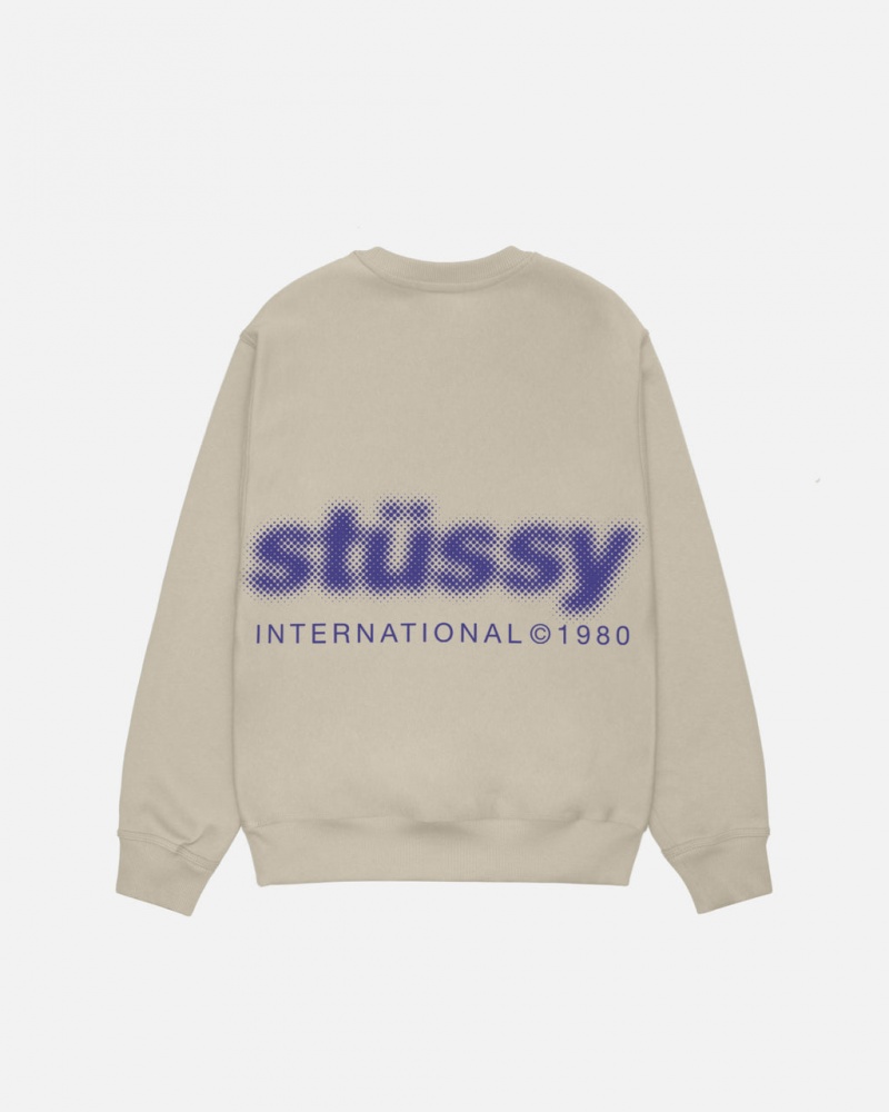 Stussy Blur Crew - Unisex Hoodies Caqui | PTCIF91547