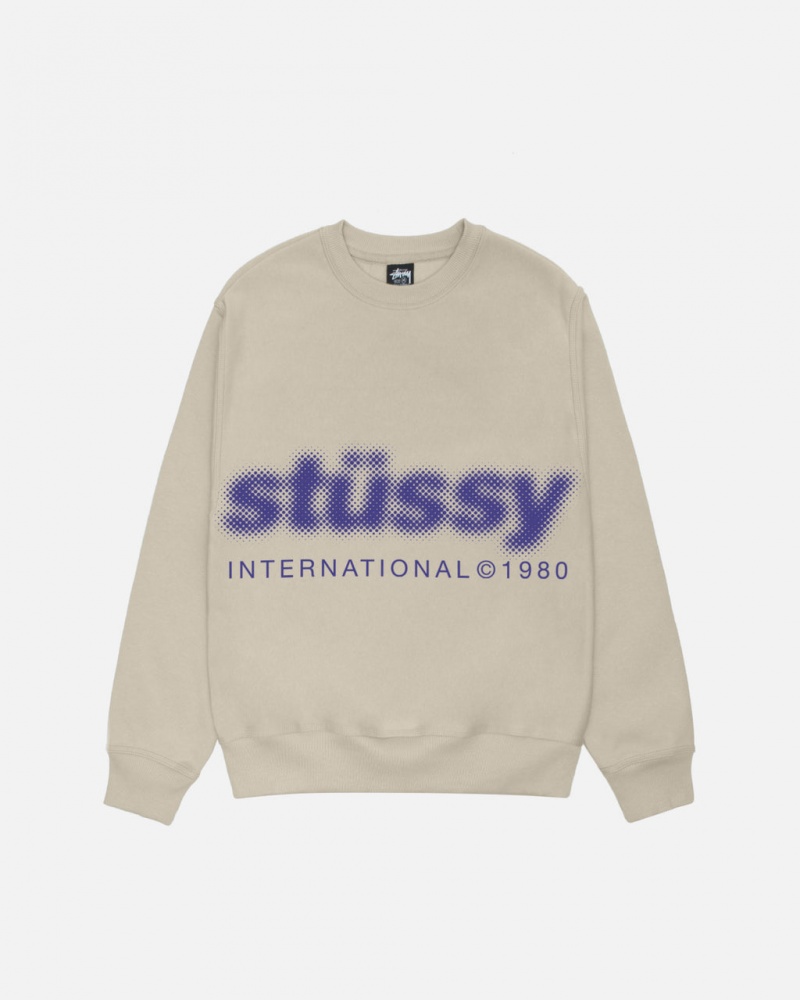 Stussy Blur Crew - Unisex Hoodies Caqui | PTCIF91547