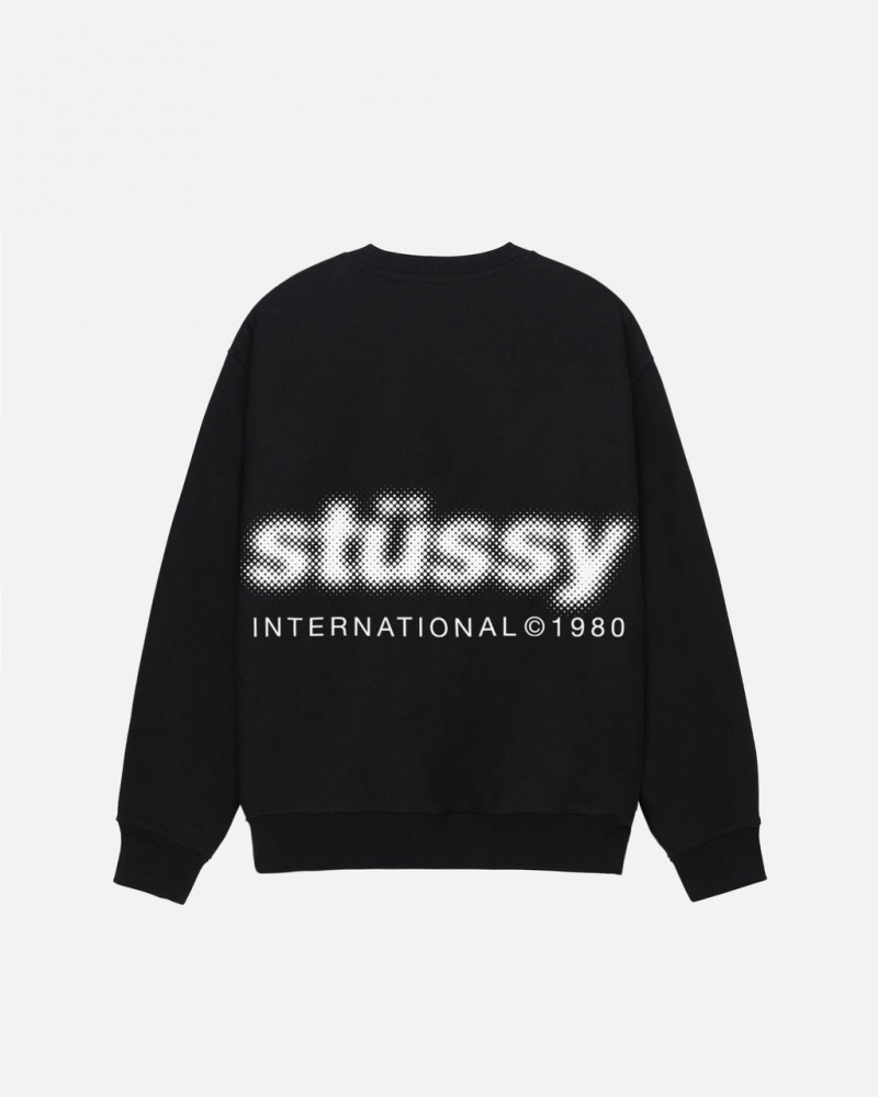 Stussy Blur Crew - Unisex Hoodies Pretas | PTQAV15647