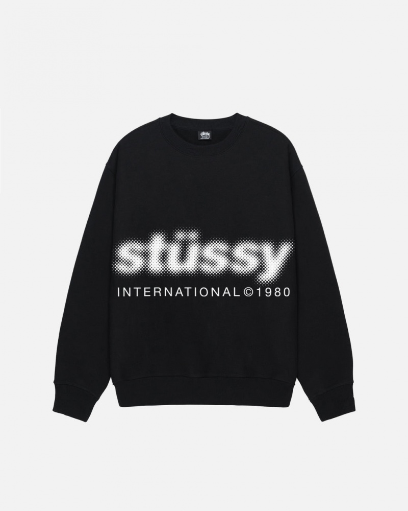 Stussy Blur Crew - Unisex Hoodies Pretas | PTQAV15647