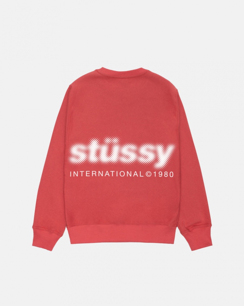 Stussy Blur Crew - Unisex Hoodies Vermelhas | MPTHR51278