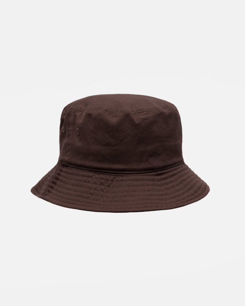 Stussy Bucket Hat Big Stock - Unisex Chocolate | TPTPQ41202