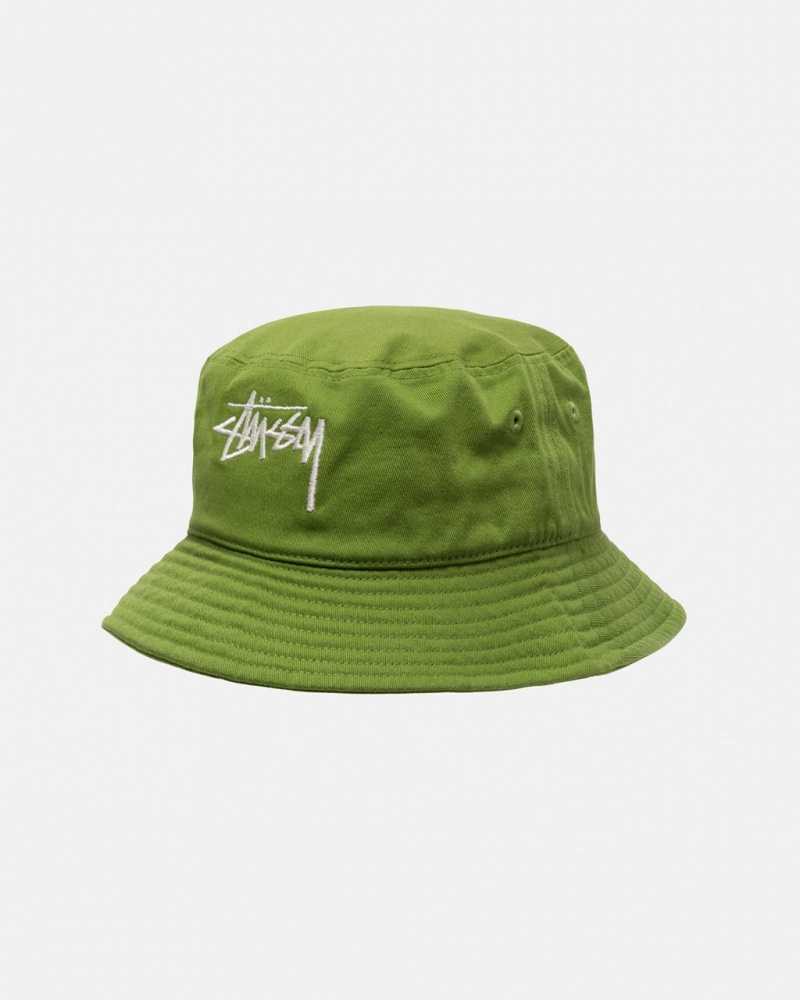 Stussy Bucket Hat Big Stock - Unisex Verdes | PTCIF17462