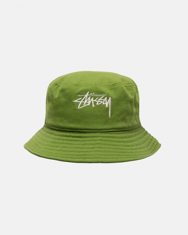 Stussy Bucket Hat Big Stock - Unisex Verdes | PTCIF17462