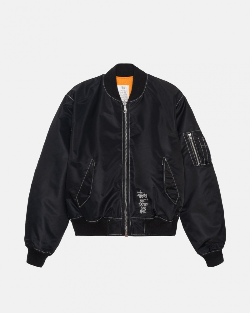 Stussy Built Reversible Bomber Jacket - Unisex Jackets Pretas | YPTGT14589