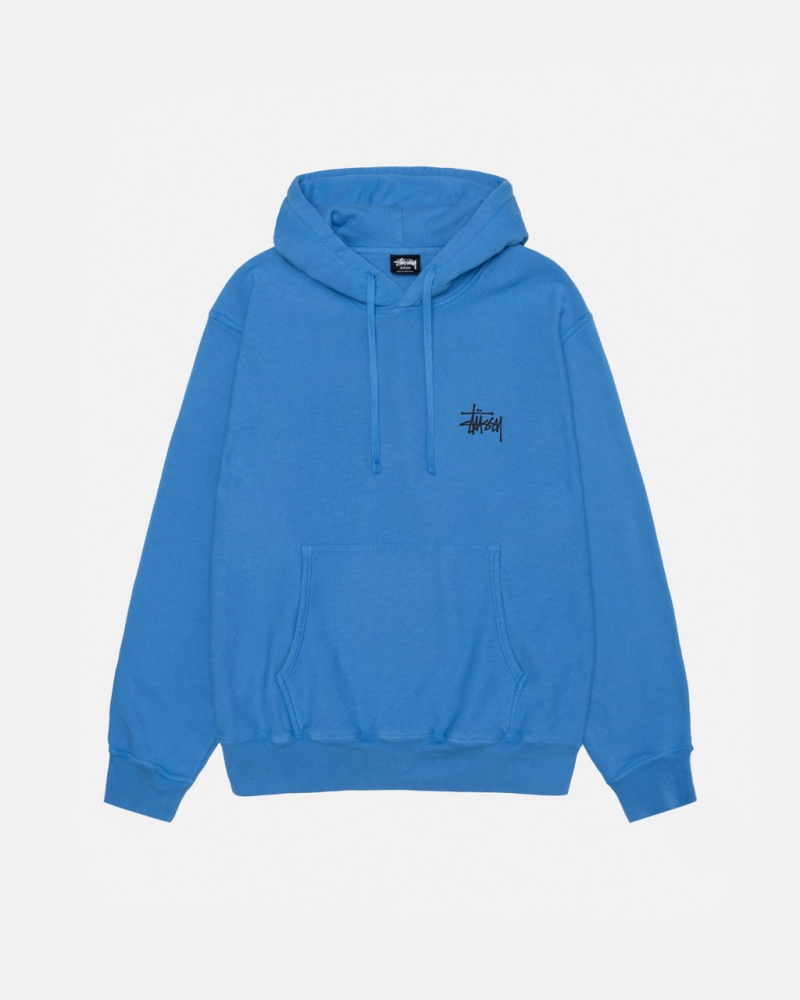 Stussy Built Tough Hoodie Pigment Dyed - Unisex Hoodies Azuis | PTJZR40325