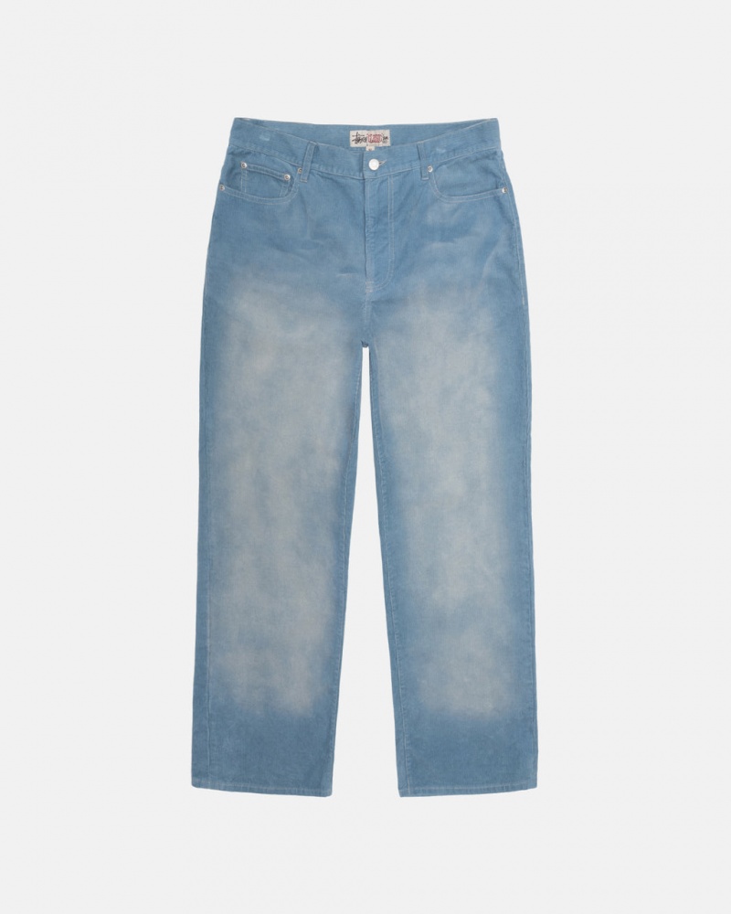 Stussy Classicos Jean Faded Corduroy - Unisex Denim Azuis | FPTUI47645