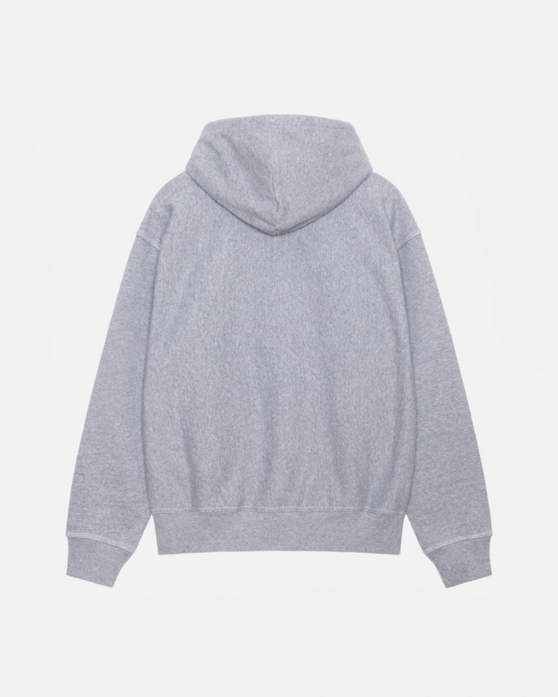 Stussy Contrast Stitch Label Hoodie - Unisex Hoodies Cinzentas | ZPTMJ21456