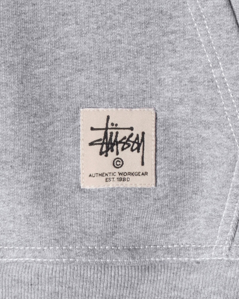 Stussy Contrast Stitch Label Hoodie - Unisex Hoodies Cinzentas | ZPTMJ21456