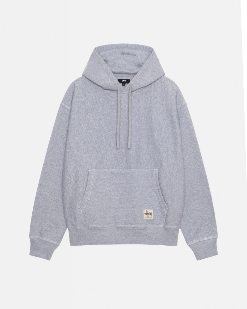 Stussy Contrast Stitch Label Hoodie - Unisex Hoodies Cinzentas | ZPTMJ21456