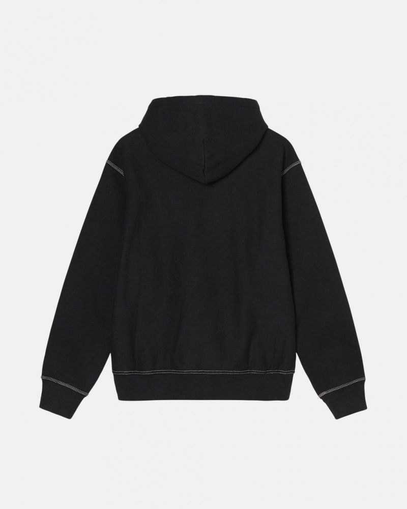 Stussy Contrast Stitch Label Hoodie - Unisex Hoodies Pretas | PTICD29143