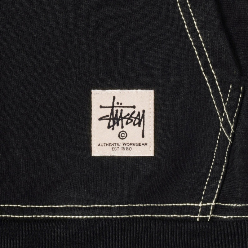 Stussy Contrast Stitch Label Hoodie - Unisex Hoodies Pretas | PTICD29143