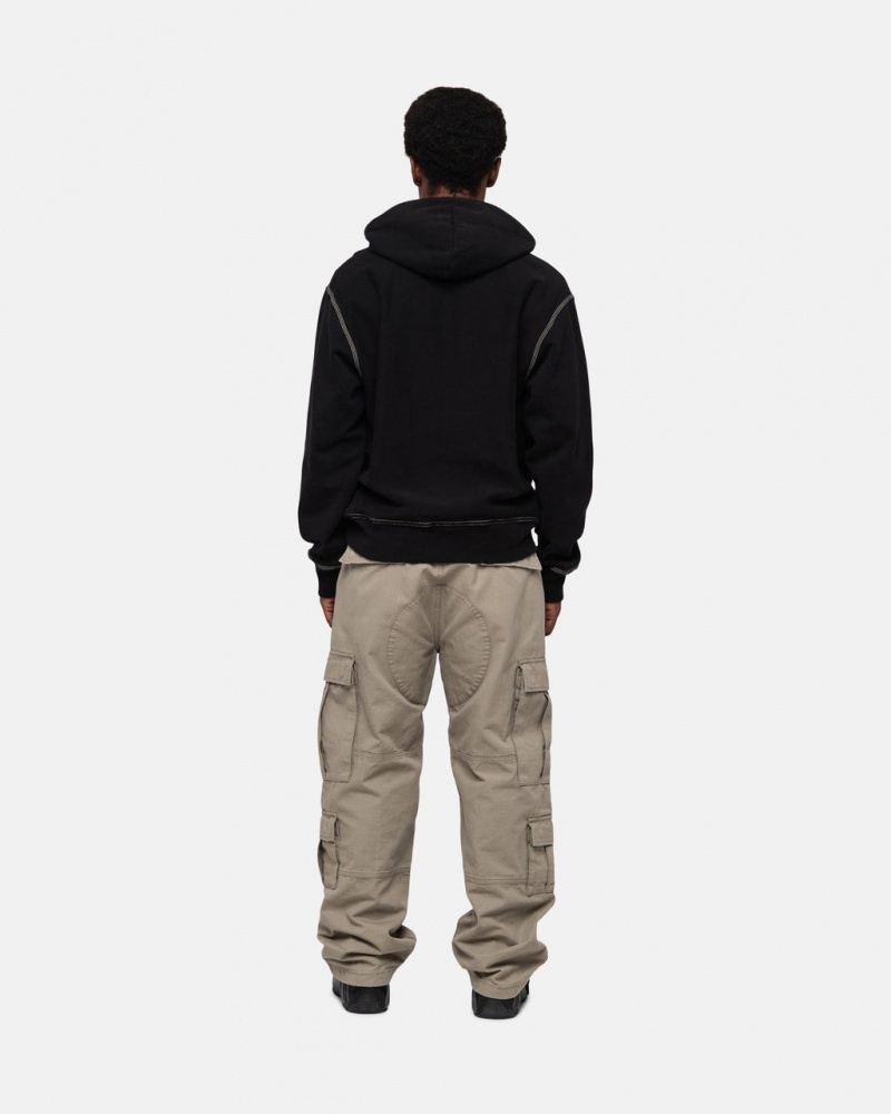 Stussy Contrast Stitch Label Hoodie - Unisex Hoodies Pretas | PTICD29143