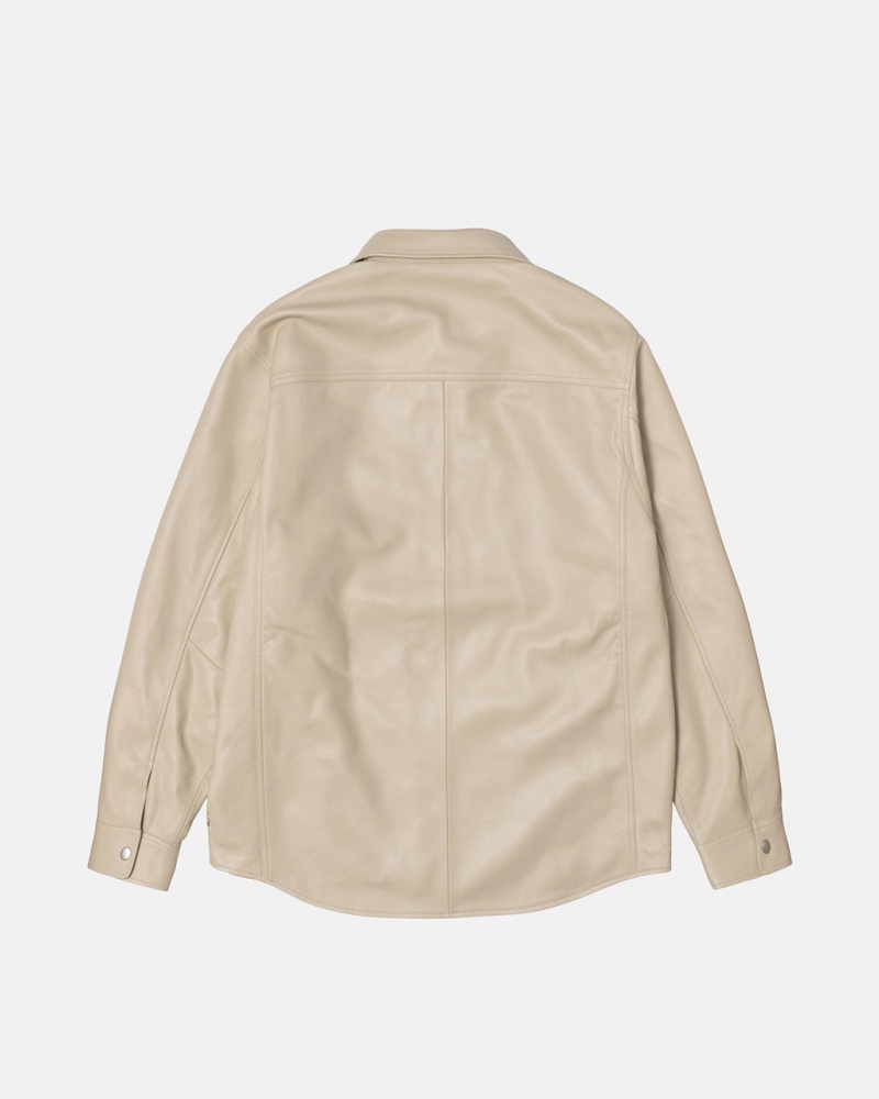 Stussy Couro Overshirt - Unisex Tops Bege | DPTKV61164