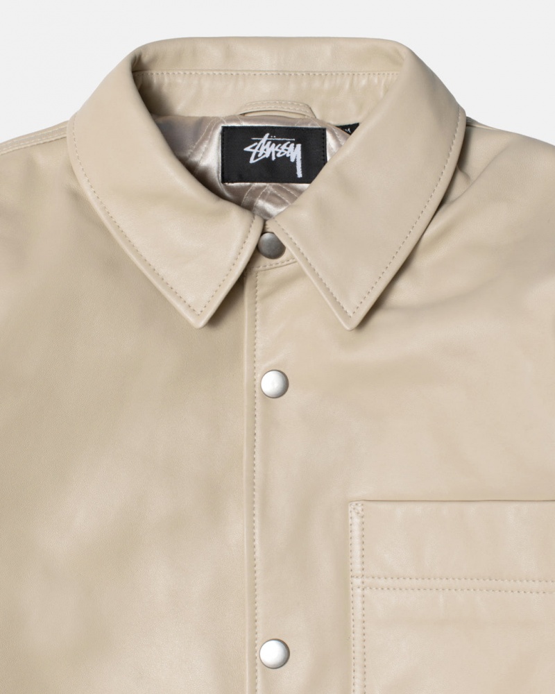 Stussy Couro Overshirt - Unisex Tops Bege | DPTKV61164