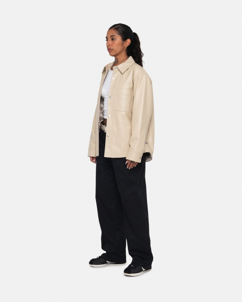 Stussy Couro Overshirt - Unisex Tops Bege | DPTKV61164