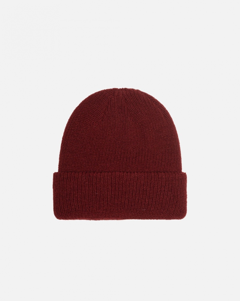 Stussy Cuff Beanie Basic - Unisex Vermelhas Escuro | PTJKU87563