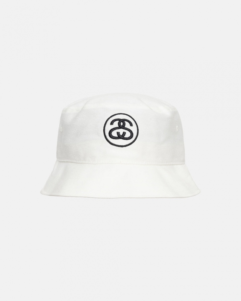 Stussy Deep Bucket Hat SS Link - Unisex Branco | GPTUC29801