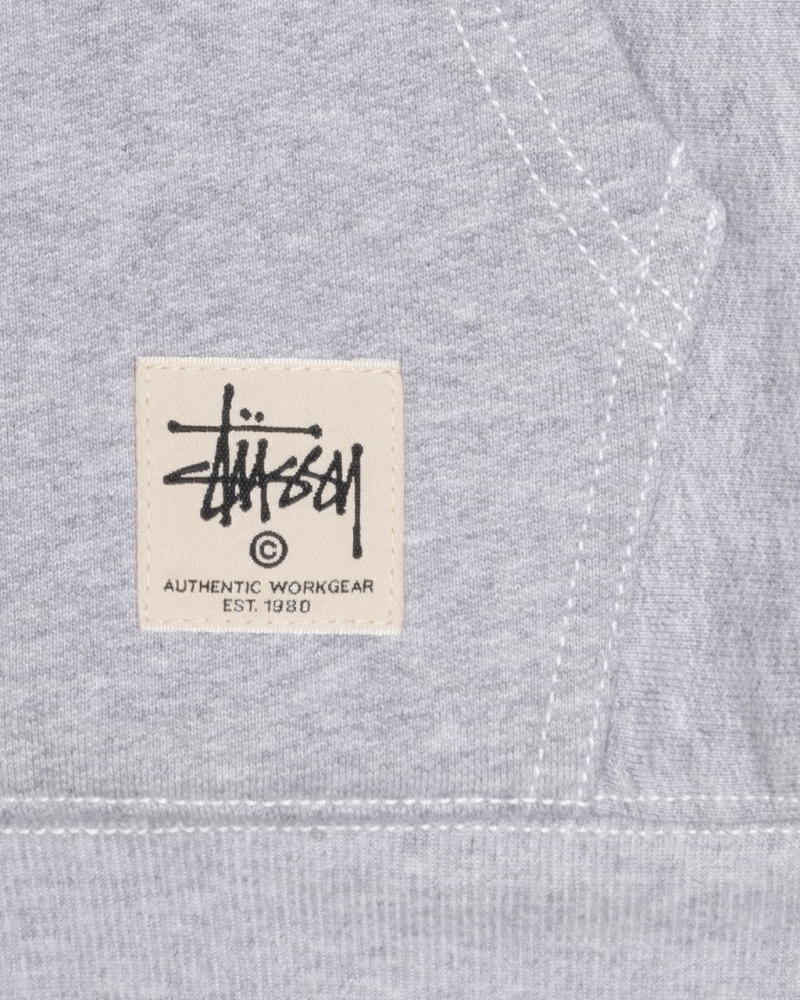 Stussy Double Face Label Zip Hoodie - Unisex Hoodies Cinzentas | FPTUI62941