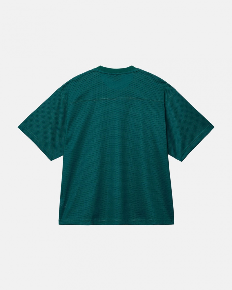 Stussy Esportivos Mesh Football Jersey - Unisex Sweaters Knits Verdes | GPTUC75320