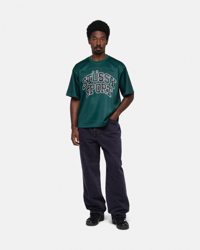 Stussy Esportivos Mesh Football Jersey - Unisex Sweaters Knits Verdes | GPTUC75320