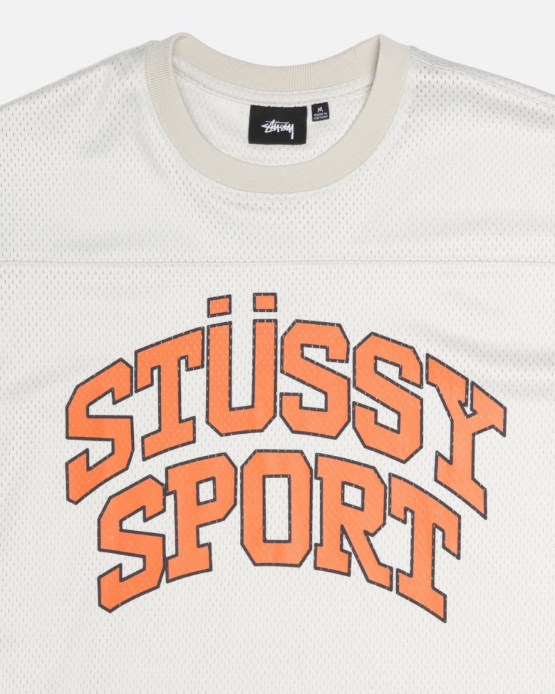 Stussy Esportivos Mesh Football Jersey - Unisex Sweaters Knits Bege | APTDF70612