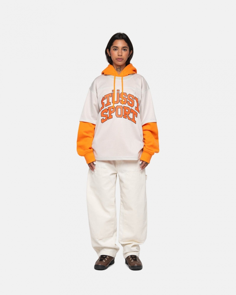 Stussy Esportivos Mesh Football Jersey - Unisex Sweaters Knits Bege | APTDF70612