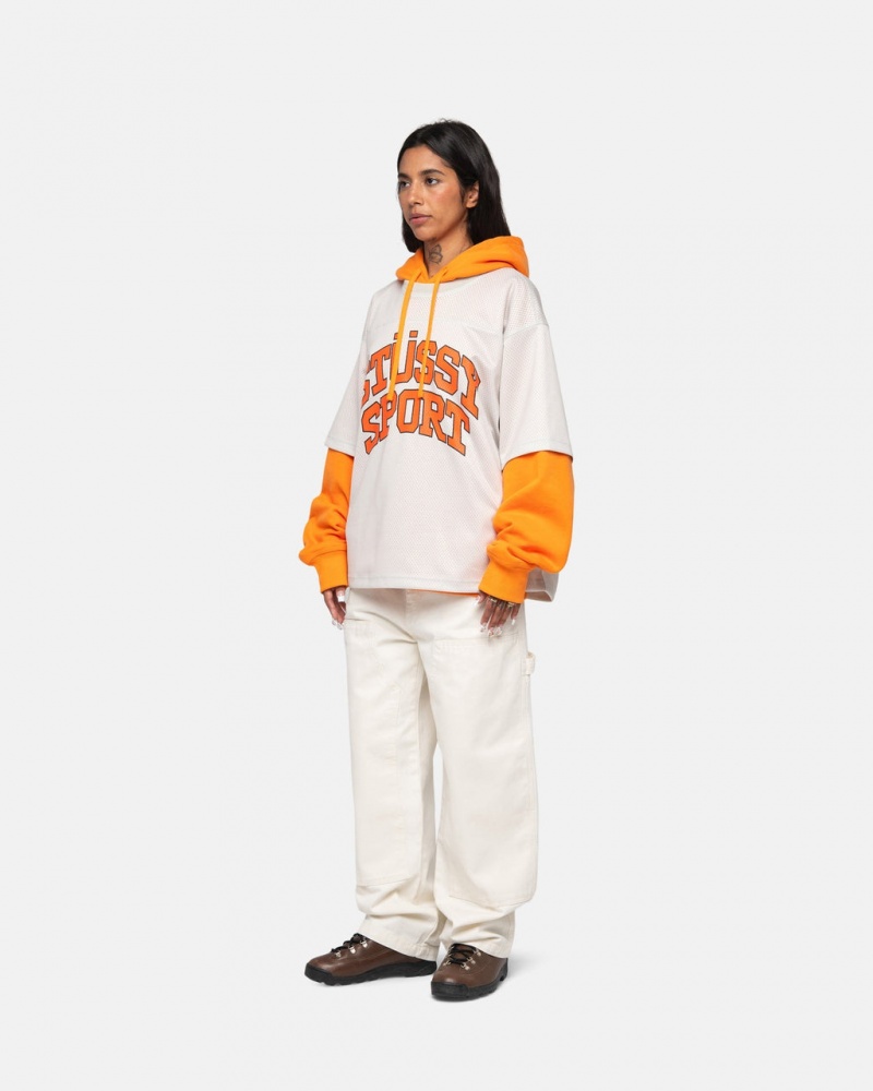 Stussy Esportivos Mesh Football Jersey - Unisex Sweaters Knits Bege | APTDF70612