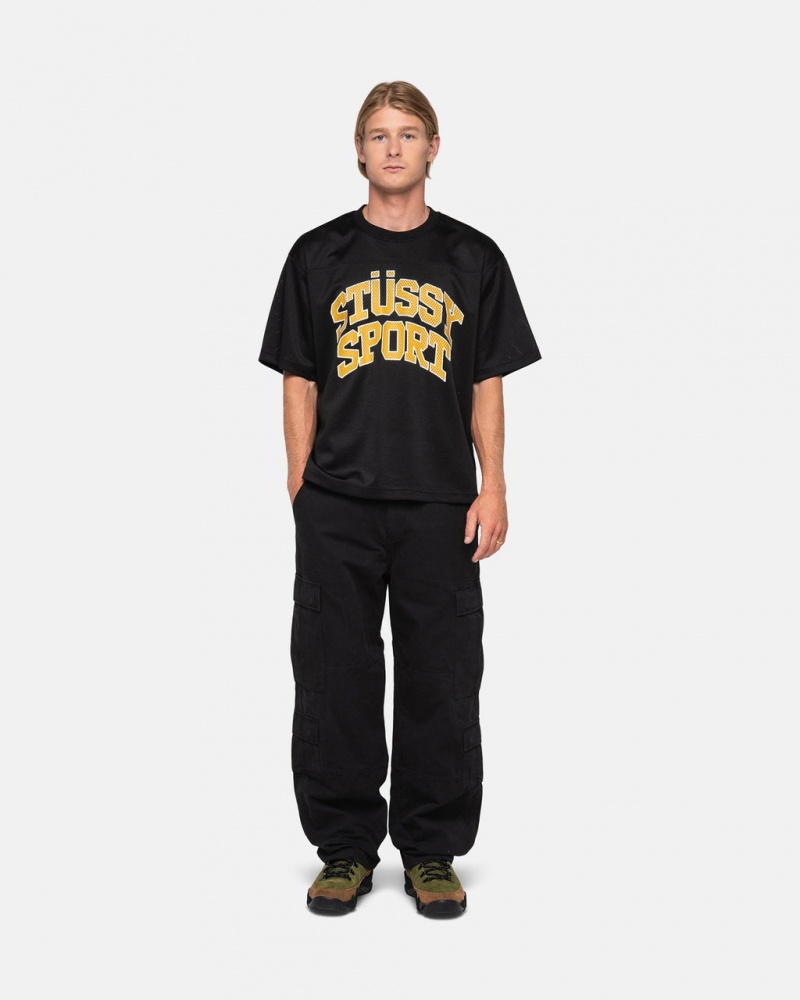 Stussy Esportivos Mesh Football Jersey - Unisex Sweaters Knits Pretas | MPTFT76997