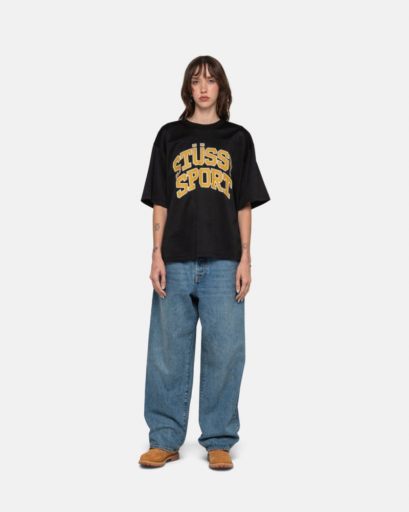 Stussy Esportivos Mesh Football Jersey - Unisex Sweaters Knits Pretas | MPTFT76997